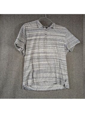 John Varvatos USA Blue Striped Heathered Polo Shirt XL